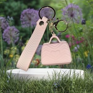 Light Pink Keychain and Bag Charm Set